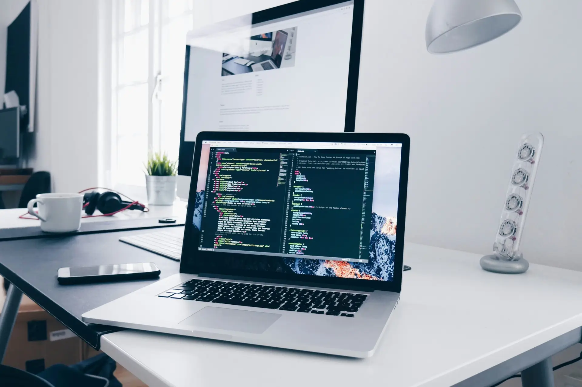 Computer on desk